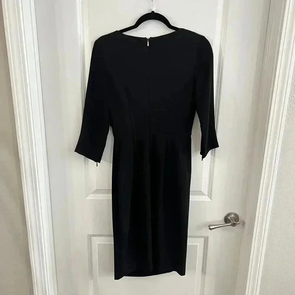 336 Max Mara Drapped Front Long Sleeve Dress Size 38 Color Black - Picture 6 of 6